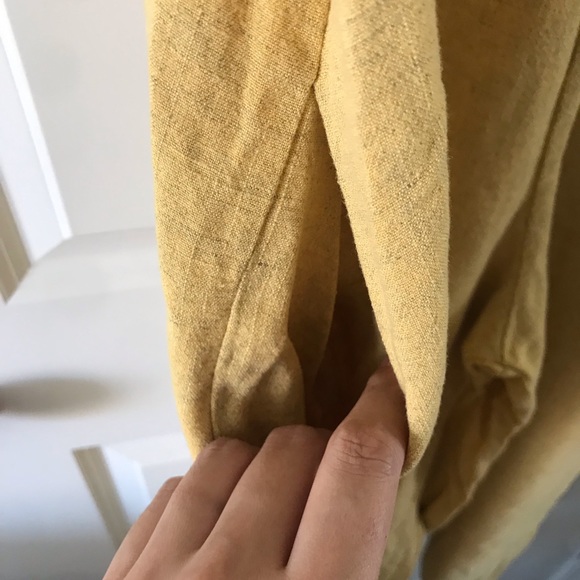 Fantastic Fawn Rayon Linen Blend Yellow Jumpsuit Size Smalle - Picture 3 of 5